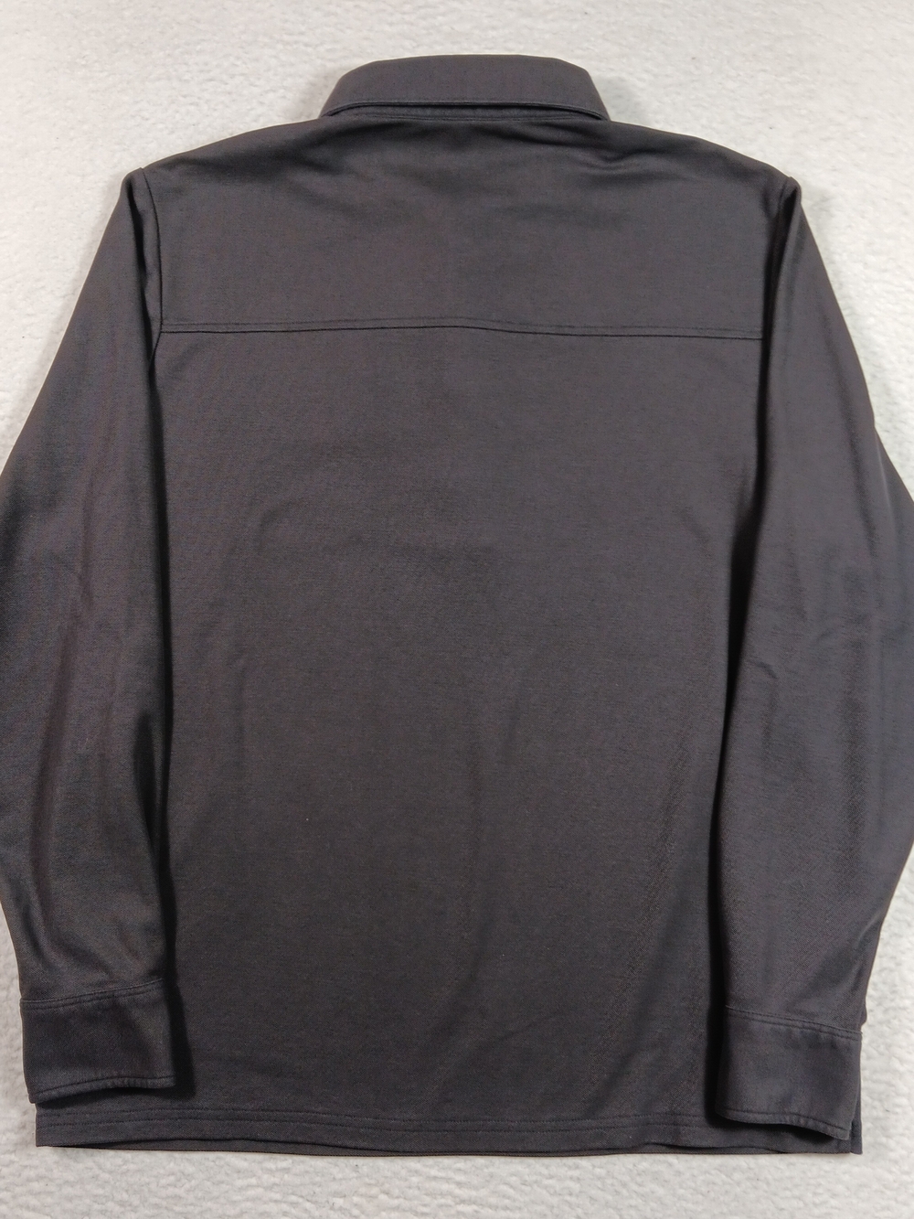 Criquet Shirt Mens XL Gray Long Sleeve Polo Pique Pocket Pima Cotton Golf Office - Picture 7 of 11